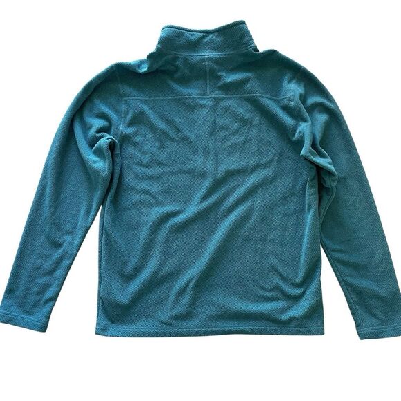 North Face Turquoise Blue Textured Cap Rock 1/4 Zip Fleece Sweatshirt Men’s L - Picture 4 of 4